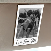 Custom Friendship Polaroid Photo & Message For Besties, Friends - Personalized Wooden Photo Car Visor Clip
