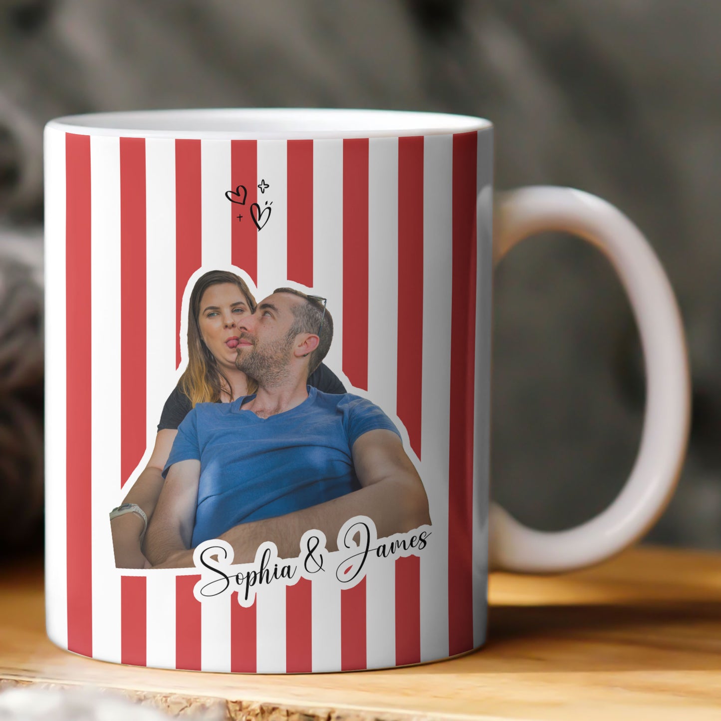 Custom Funny Couple Face - Personalized Photo Mug