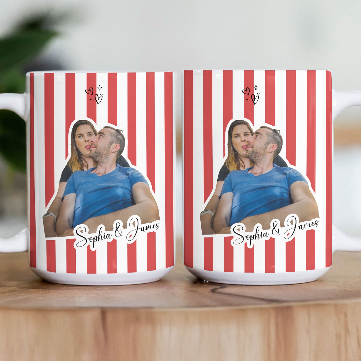 Custom Funny Couple Face - Personalized Photo Mug