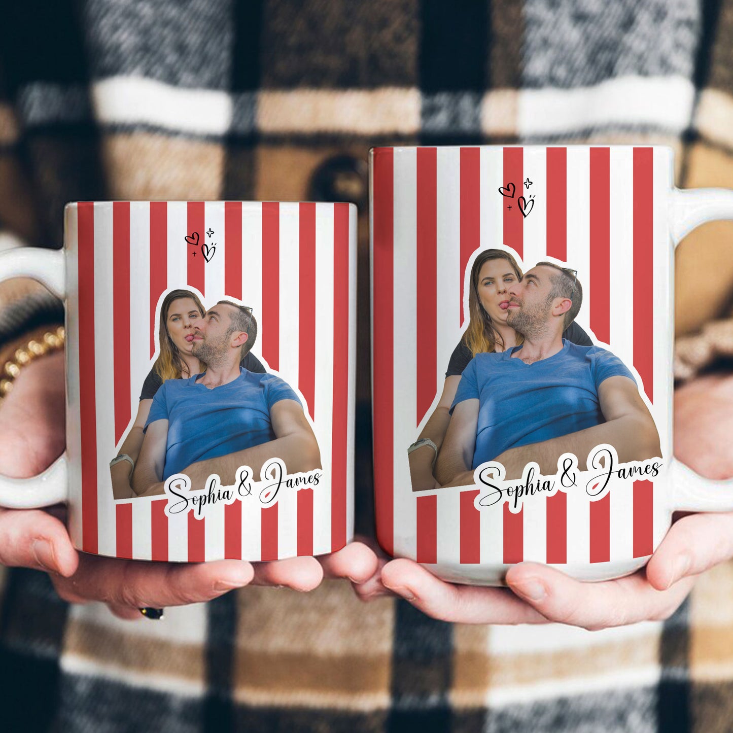 Custom Funny Couple Face - Personalized Photo Mug