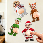 Custom Funny Face 3D Squishy Belly & Butt - Santa, Elf, Snowman - Personalized Fridge Magnet