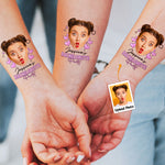Custom Funny Face Bachelorette Tattoo - Personalized Photo Tattoo