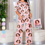 Custom Funny Face Bride Bachelorette Party Bridesmaid - Personalized Photo Pajama Shorts Set