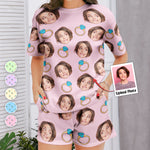 Custom Funny Face Bride Bachelorette Party Bridesmaid - Personalized Photo Pajama Shorts Set