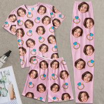 Custom Funny Face Bride Bachelorette Party Bridesmaid - Personalized Photo Pajamas