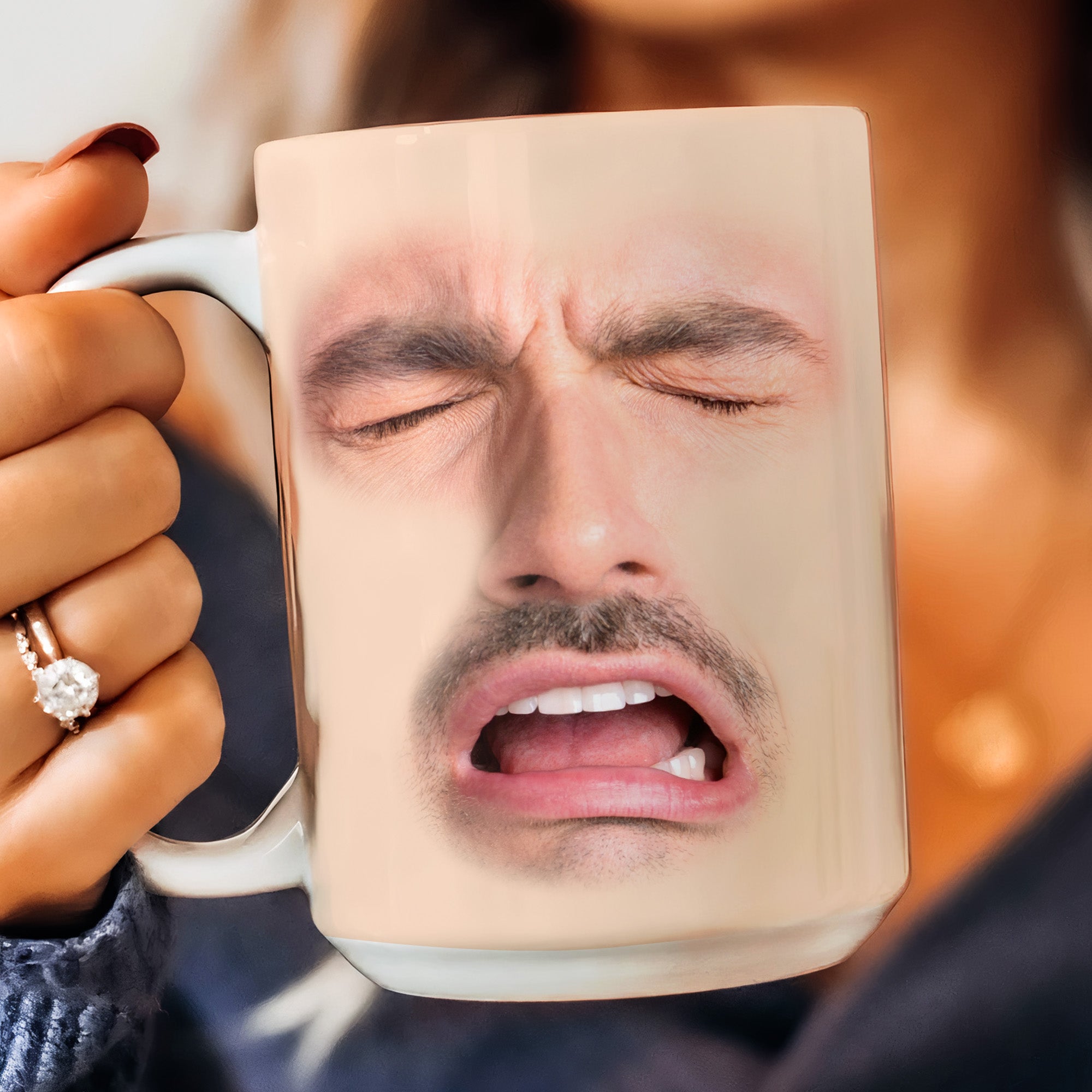 Custom Funny Face - For Coworkers, Friends, Boss, Dad - Personalized Photo Mug