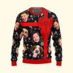 Custom Funny Face I Am Your Christmas Present - Personalized Photo Ugly Sweater