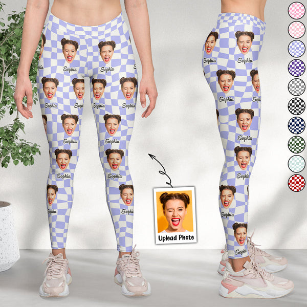 Custom leggings with faces on them clearance
