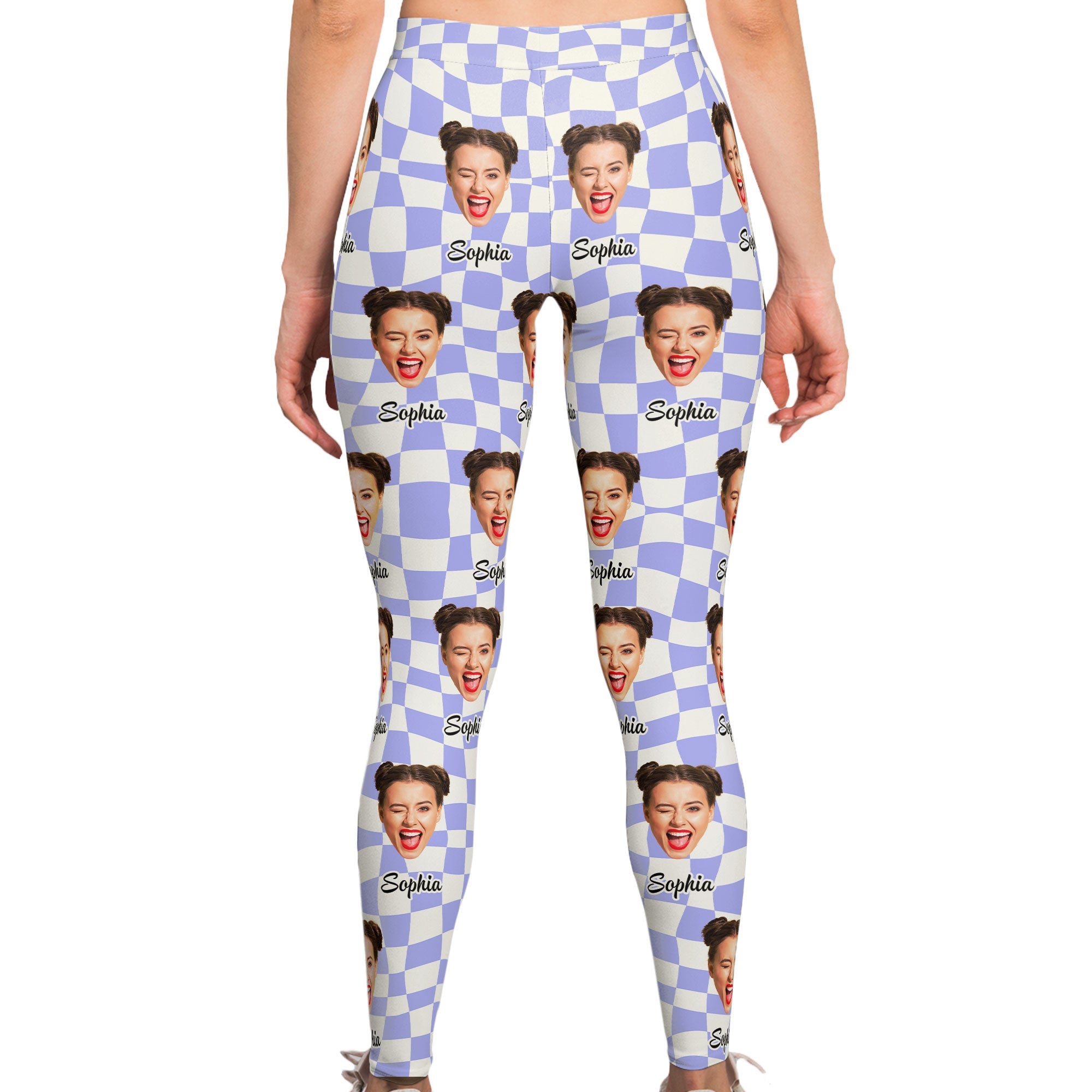 Custom leggings with hot sale faces on them