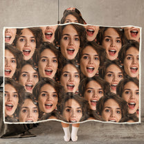 Custom Funny Face - Personalized Photo Wearable Blanket Hoodie