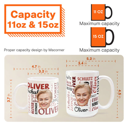 Custom Funny Face Signature Style - Personalized Photo Mug