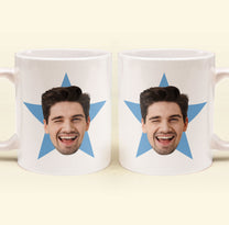 Custom Funny Face Star - Personalized Photo Mug