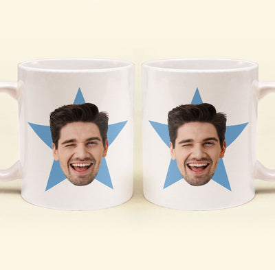Custom Funny Face Star - Personalized Photo Mug