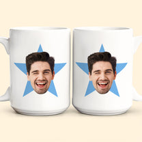 Custom Funny Face Star - Personalized Photo Mug