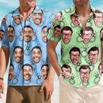 Custom Funny Face Wedding Bachelor Party - Custom Photo Hawaiian Shirt