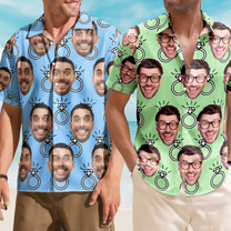 Custom Funny Face Wedding Bachelor Party - Custom Photo Hawaiian Shirt