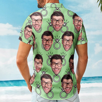 Custom Funny Face Wedding Bachelor Party - Custom Photo Hawaiian Shirt