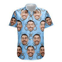 Custom Funny Face Wedding Bachelor Party - Custom Photo Hawaiian Shirt