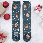 Custom Funny Faces Dad Off Duty Do Not Disturb - Personalized Photo Crew Socks