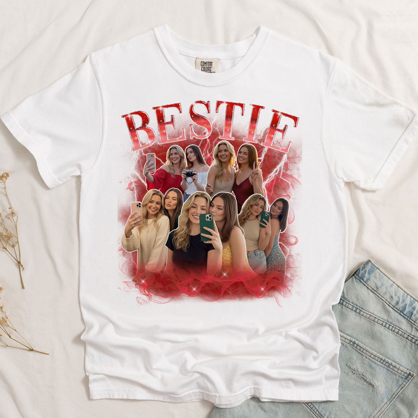 Custom Funny Friends, Besties Photos - Gift For Best Friend - Personalized Photo Comfort Tee