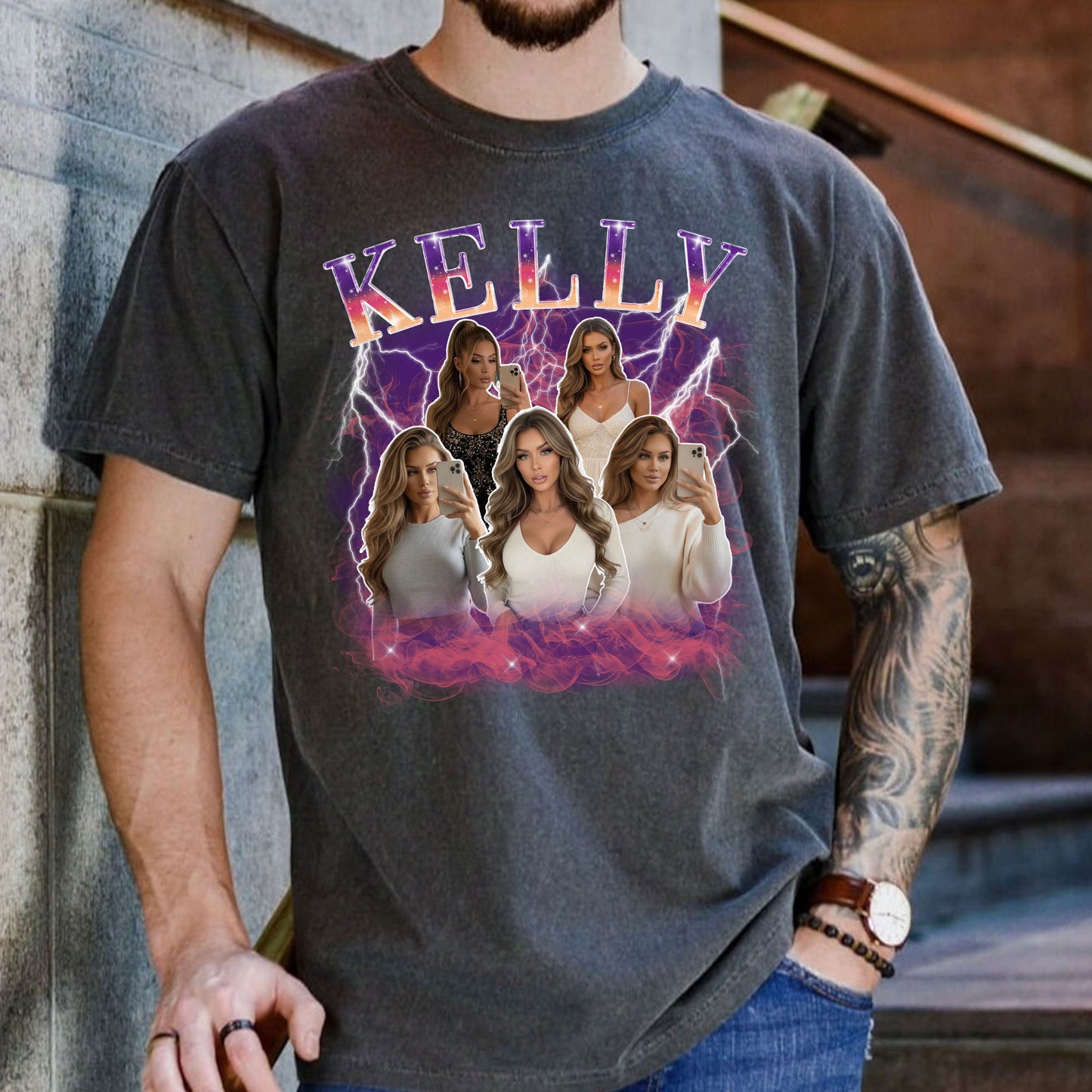 Custom Funny Girlfriend - Gift For Boyfriend, Husband - Personalized Photo Comfort Tee