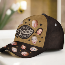 Custom Funny Kid Faces Best Dad Ever - Personalized Photo Classic Cap