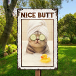 Custom Funny Pet Photo Bathroom Pet Gift For Dog Lovers, Cat Lovers - Personalized Metal Sign