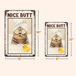 Custom Funny Pet Photo Bathroom Pet Gift For Dog Lovers, Cat Lovers - Personalized Metal Sign