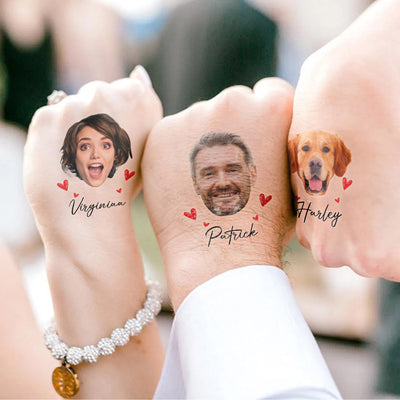 Custom Funny Photo And Name - Personalized Photo Tattoo