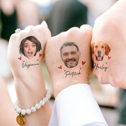Custom Funny Photo And Name - Personalized Photo Tattoo