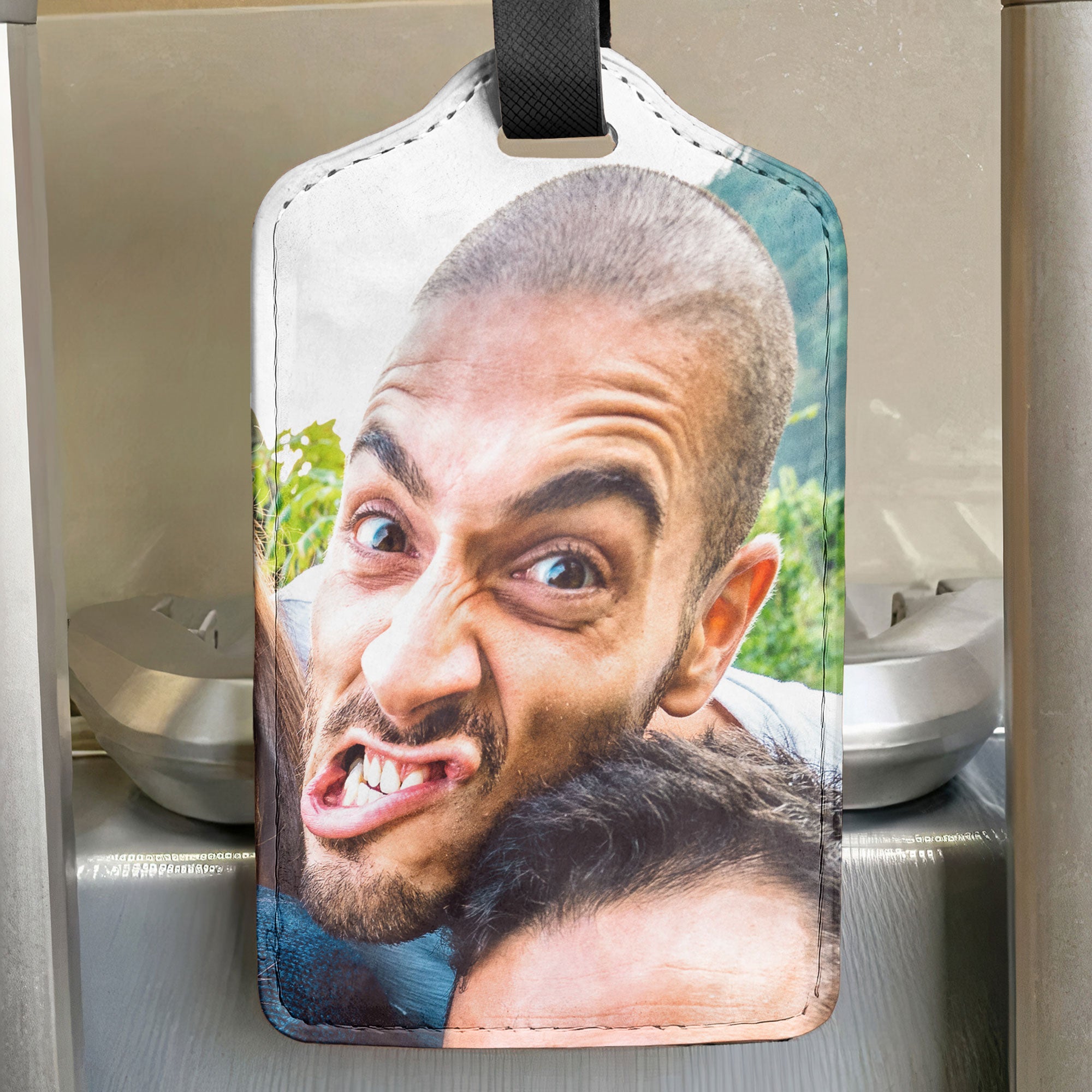 Custom Funny Photo For Friends Family Vacation - Personalized Photo Luggage Tag