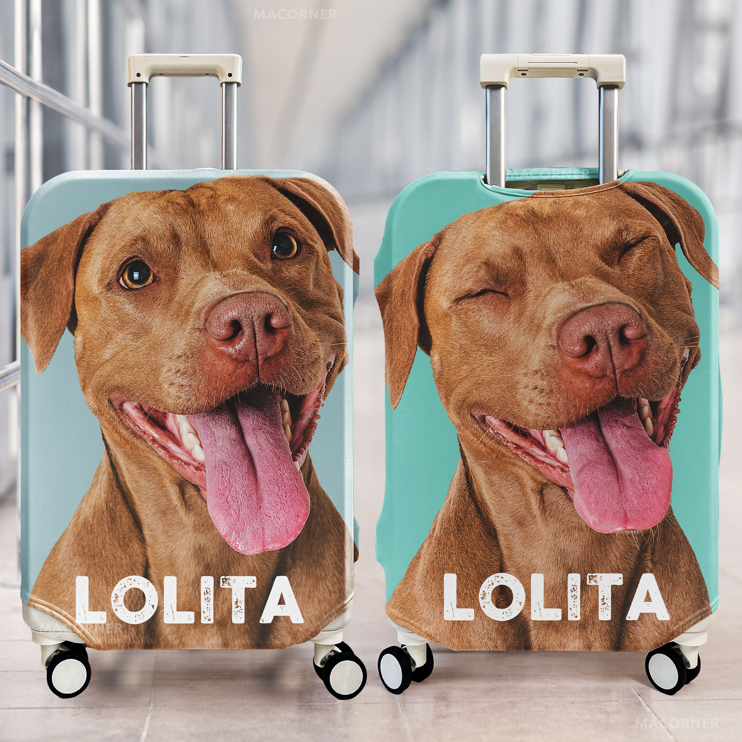 Custom Funny Photo For Friends Family Vacation Traveling - Personalized Photo Luggage Cover