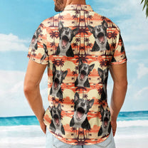 Custom Funny Photo Hawaii Floral Beach Men Husband - Custom Photo Hawaiian Shirt