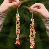 Custom Gingerbread Letter With Name For Family, Kids - Personalized Family Wooden Ornament, Christmas Stocking Tag, Name Ornament