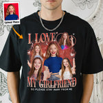 Custom Girlfriend Vintage Bootleg Shirt I Love My Girlfriend - Personalized Photo Comfort Tee