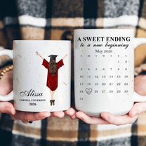 Custom Graduation Day A Sweet Ending To A New Beginning - Personalized Mug