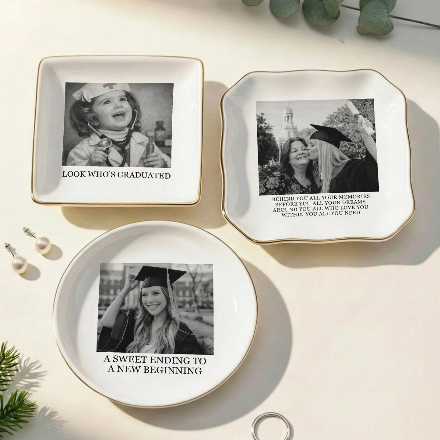 Custom Graduation Photo - Graduated Gifts For Her, Sister, Daughter, Friends - Personalized Photo Jewelry Dish