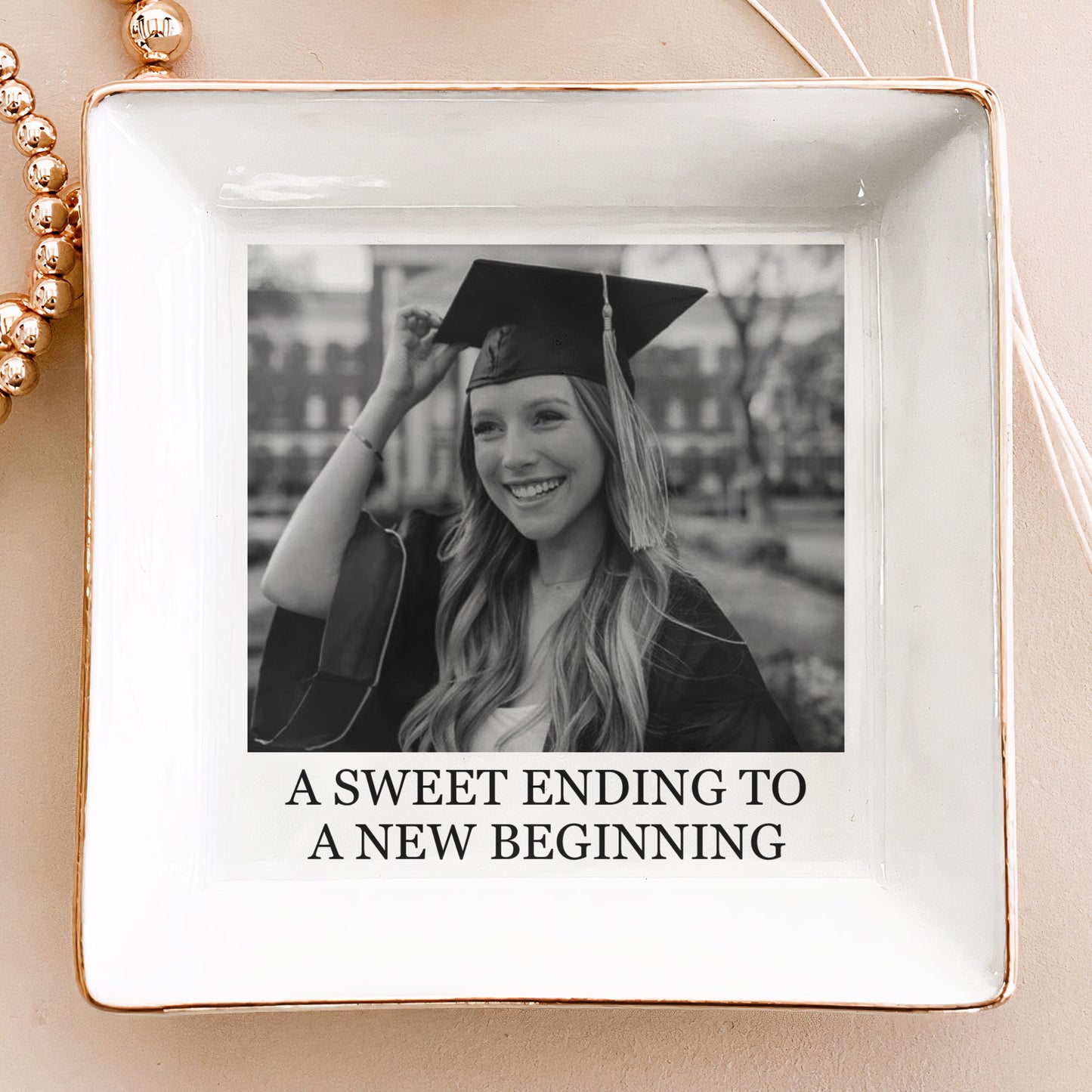 Custom Graduation Photo - Graduated Gifts For Her, Sister, Daughter, Friends - Personalized Photo Jewelry Dish