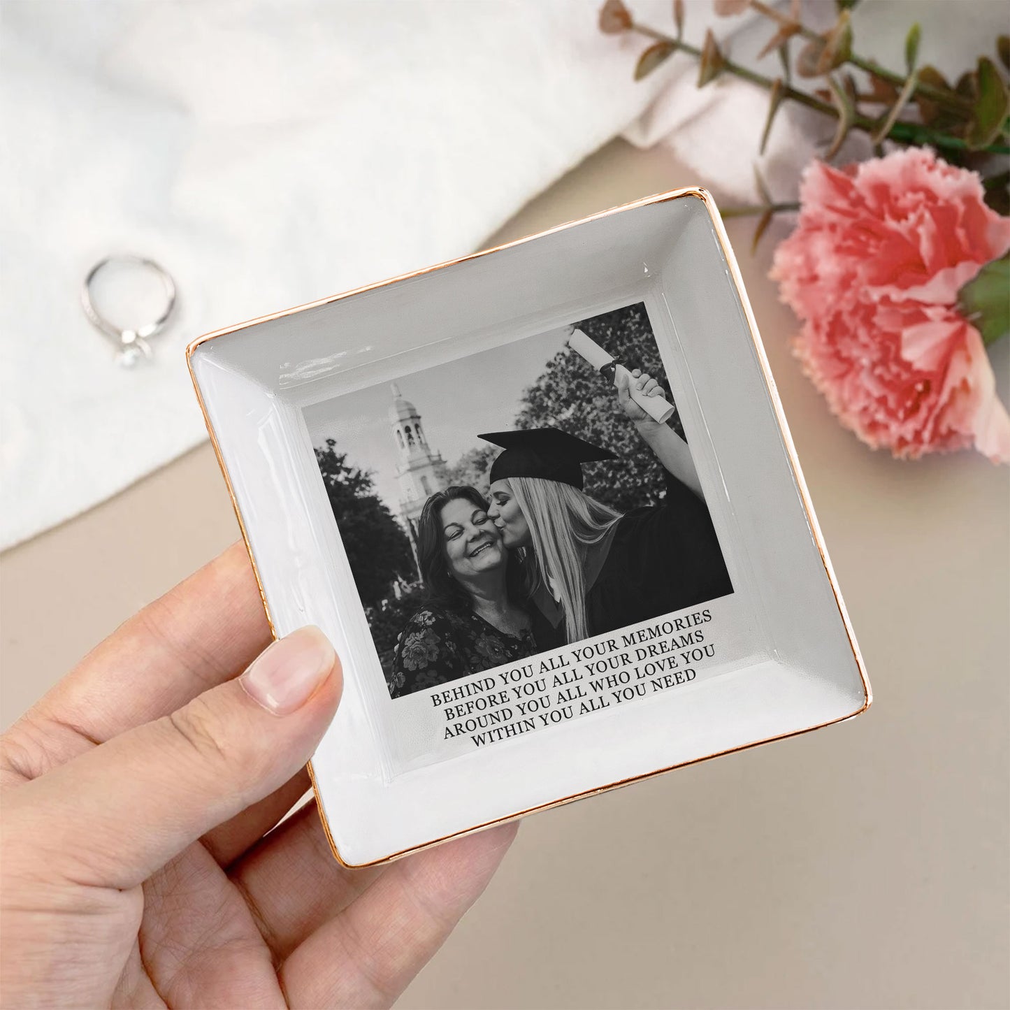 Custom Graduation Photo - Graduated Gifts For Her, Sister, Daughter, Friends - Personalized Photo Jewelry Dish