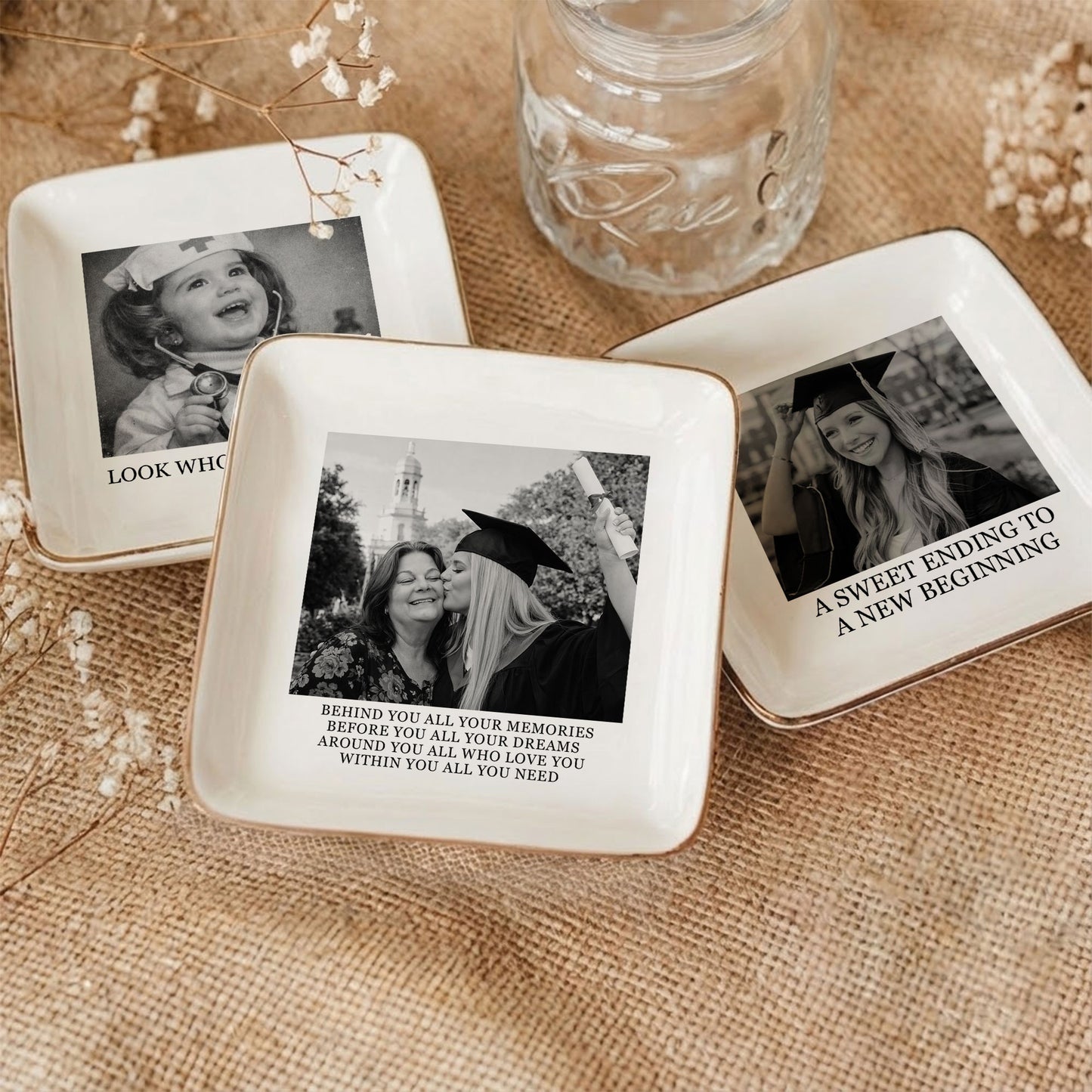 Custom Graduation Photo - Graduated Gifts For Her, Sister, Daughter, Friends - Personalized Photo Jewelry Dish