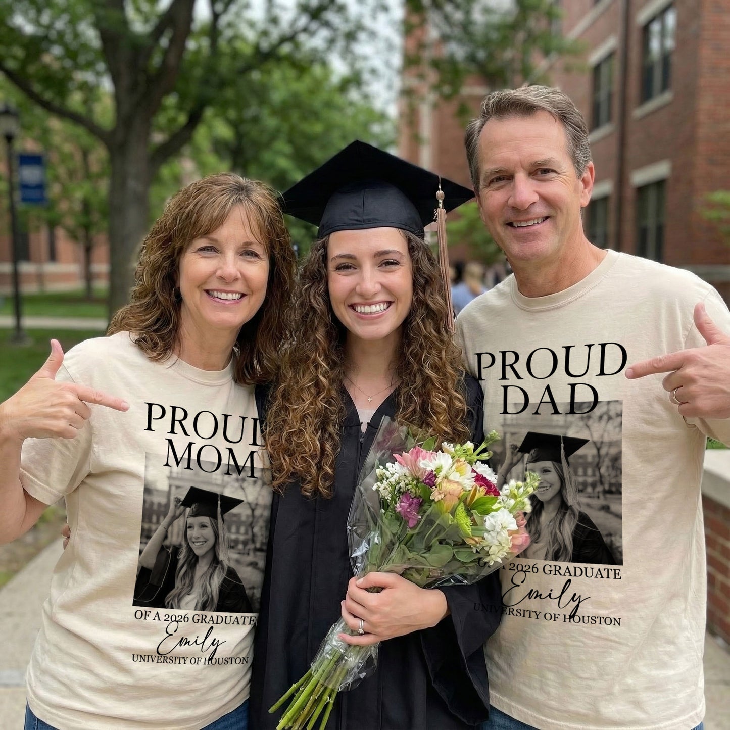 Custom Graduation Shirt Proud Family Of Graduate 2026 Senior Picture Grad Tee - Personalized Photo Comfort Tee