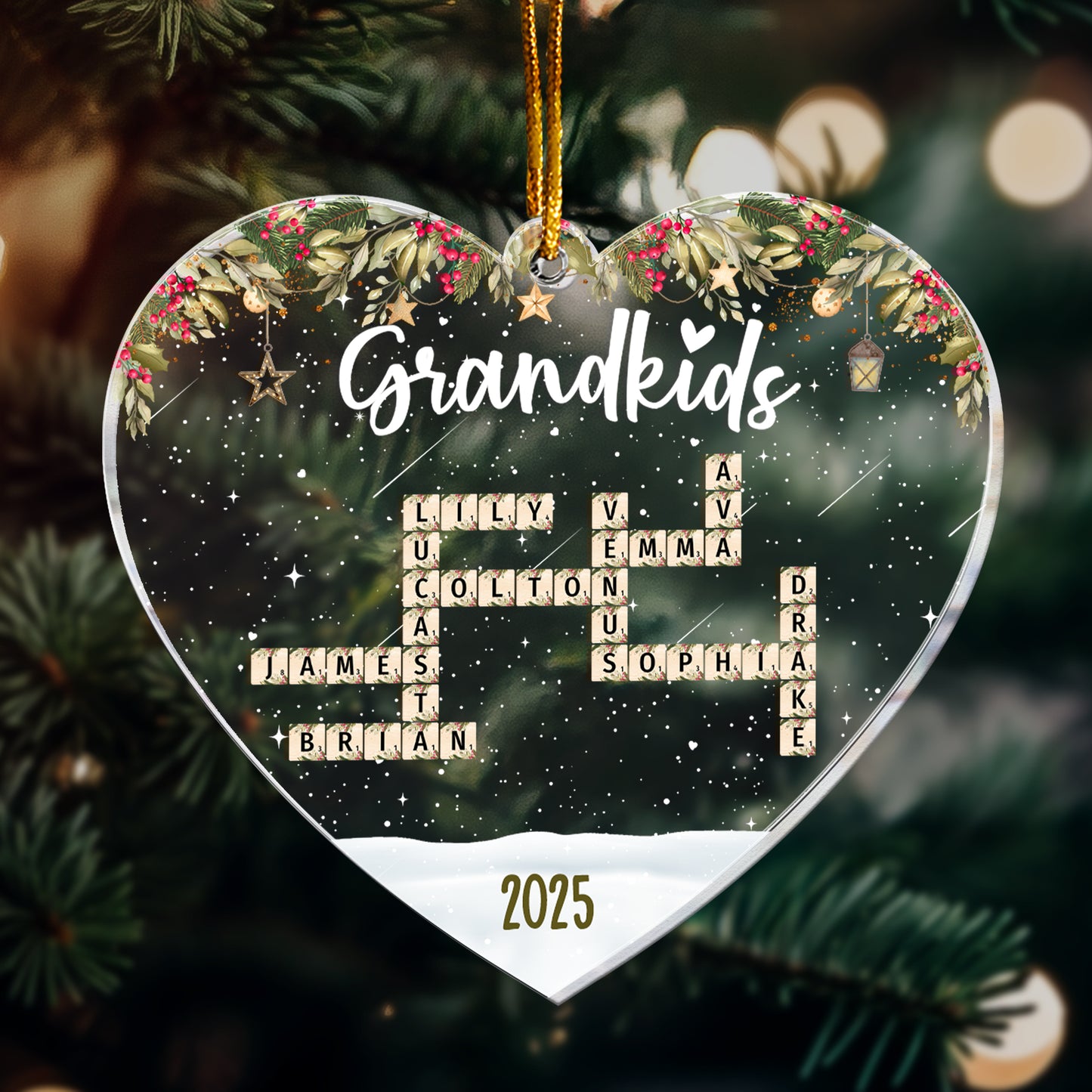 Custom Grandkids 2025 New Version - Personalized Acrylic Ornament