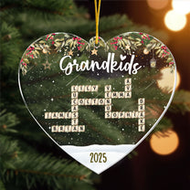 Custom Grandkids 2025 New Version - Personalized Acrylic Ornament