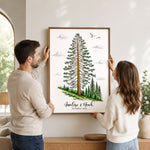 Custom Guest Book Sign Alternative Rustic Pine Tree - Personalized Poster