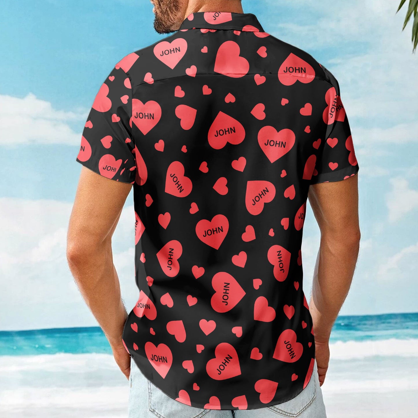 Custom Heart With Name Vintage Aloha Valentine's Day Gift - Custom Hawaiian Shirts