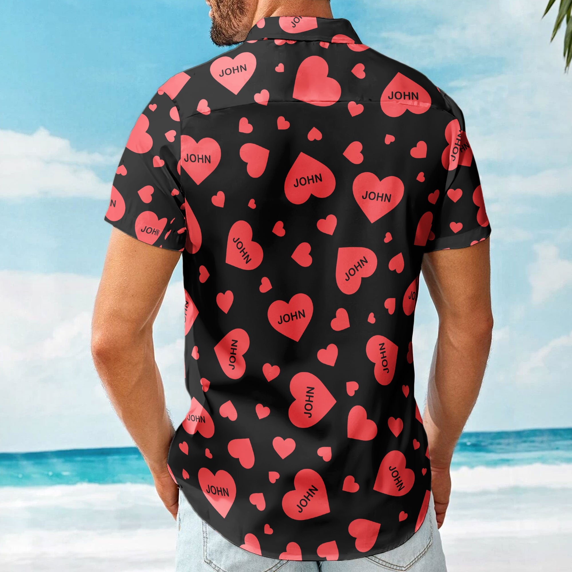 Custom Heart With Name Vintage Aloha Valentine's Day Gift - Custom Hawaiian Shirts