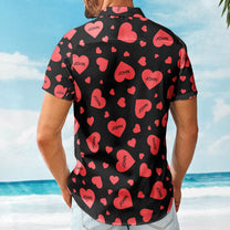 Custom Heart With Name Vintage Aloha Valentine's Day Gift - Custom Hawaiian Shirts
