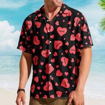 Custom Heart With Name Vintage Aloha Valentine's Day Gift - Custom Hawaiian Shirts