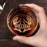 Custom Hunting Photo - Deer, Moose, Duck, Hog - Father's Day Gift - Personalized Whiskey Glass With Photo