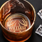 Custom Hunting Photo - Deer, Moose, Duck, Hog - Father's Day Gift - Personalized Whiskey Glass With Photo